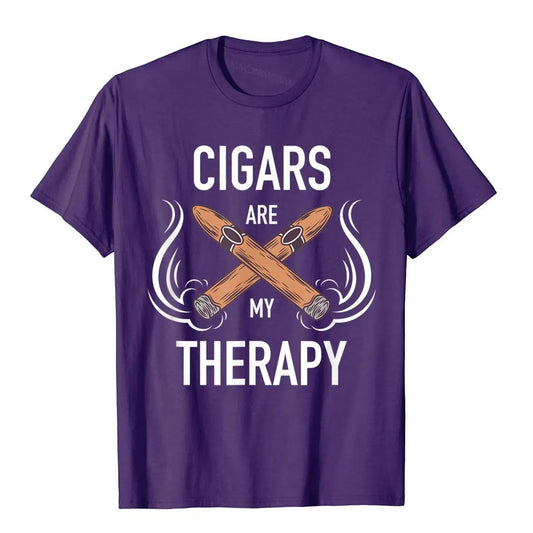 "Cigars Are My Therapy" T-Shirt – Funny Cigar Smoker Gift Tee for Men