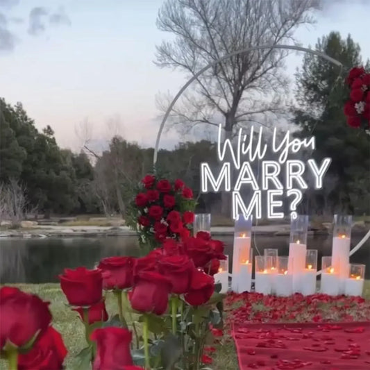 "Will You Marry Me?" LED Neon Sign – Custom Proposal & Anniversary Light for Couples