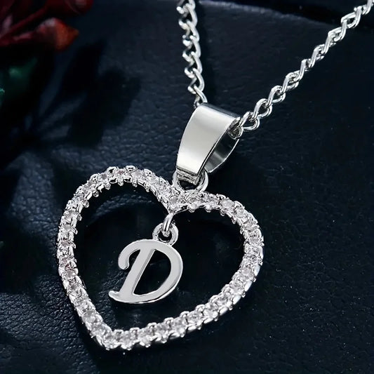 Bohemian Style Heart-Shaped Letter Pendant Necklace